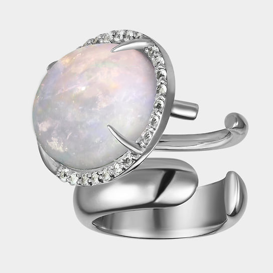 Кафф с белым опалом и топазами, Moonka