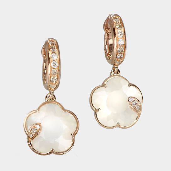 Серьги Ton Joli, розовое золото, перламутр, бриллианты, Pasquale Bruni