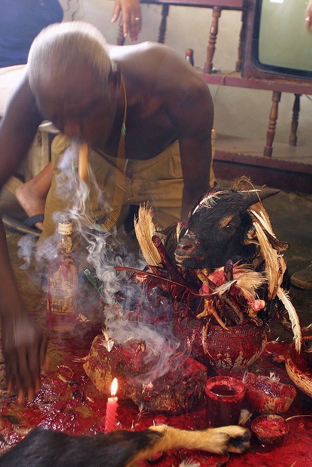 Религия пало майомбе помогала бандитам превратить процесс избавления от трупов в красочную церемонию 
