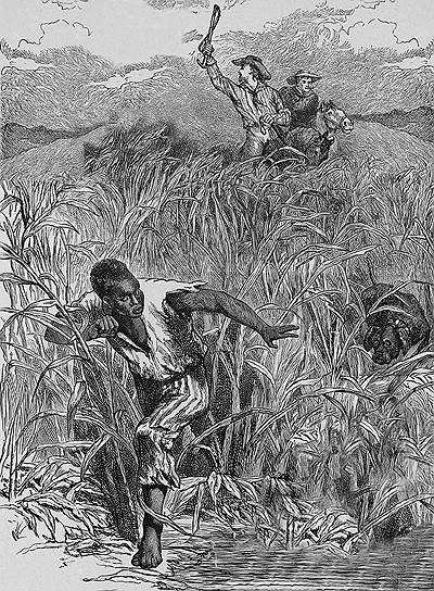 В середине XIX века белые плантаторы охотились на беглых рабов как на диких животных 
