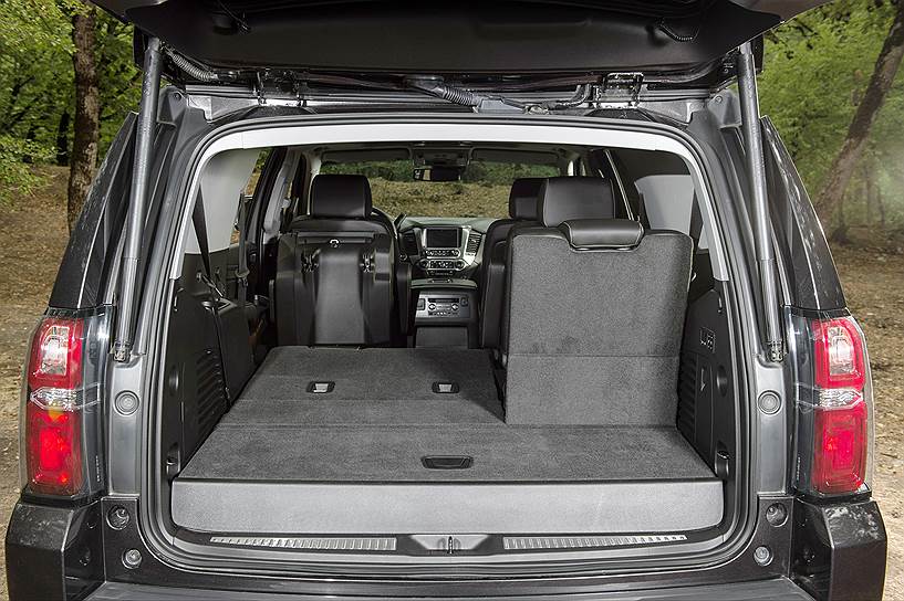 Максимальный объем багажника — 2681 л становится доступным, если убрать третий ряд сидений 

