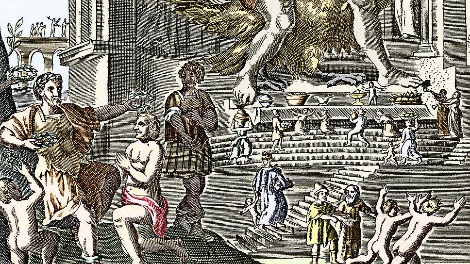 У входа на стадион в Олимпии стояли 16 статуй Зевса, которые не только восхваляли небесного покровителя Игр, но и служили напоминанием о спортивной коррупции
