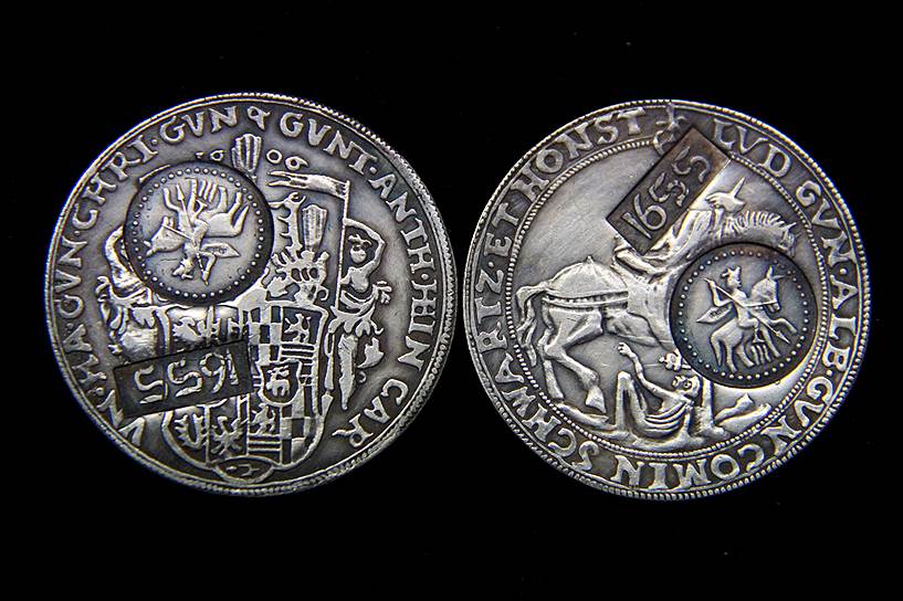 При царе Алексее Михайловиче порча монеты распространилась даже на иностранные деньги 
