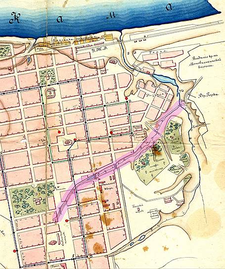 Пермь. Река Стикс -- приток Егошихи (карта 1898 г.)