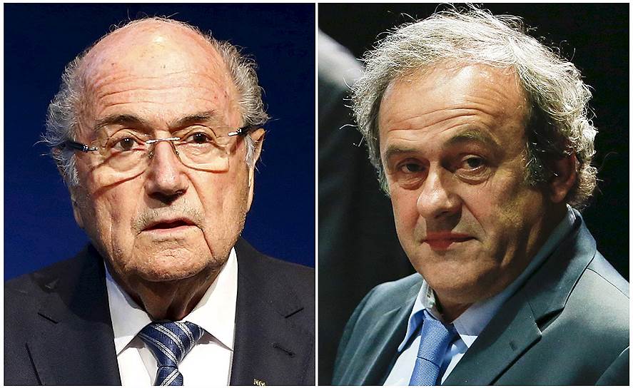 Бывший президент FIFA Зепп Блаттер (слева) и президент UEFA Мишель Платини (справа)
