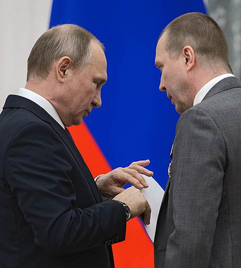 Президент России Владимир Путин и актер Евгений Миронов