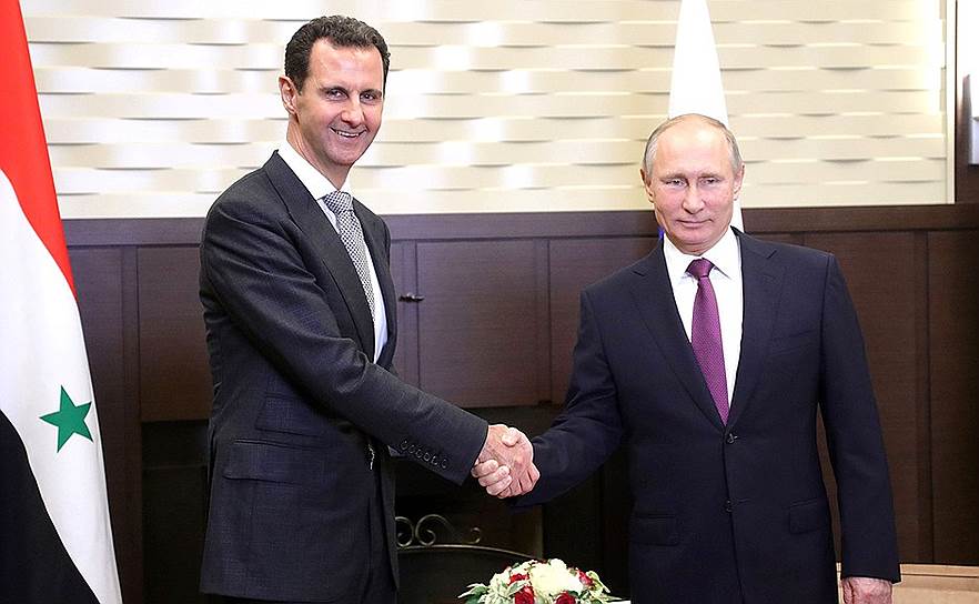 Президент России Владимир Путин и президент Сирии Башар Асад