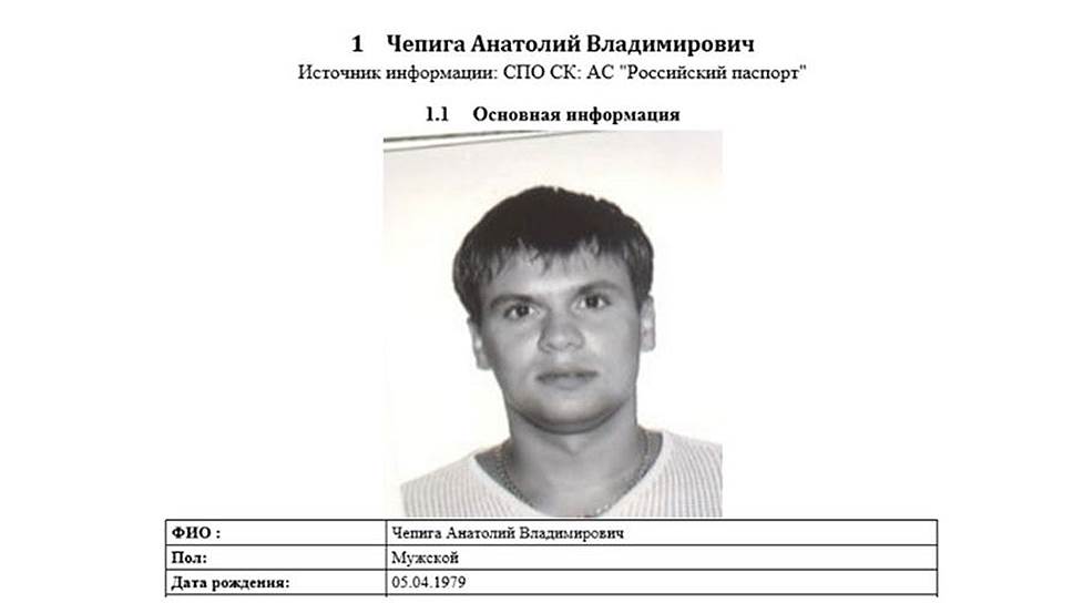 Опубликованная The Insider выписка из системы «Российский паспорт» 2014 года