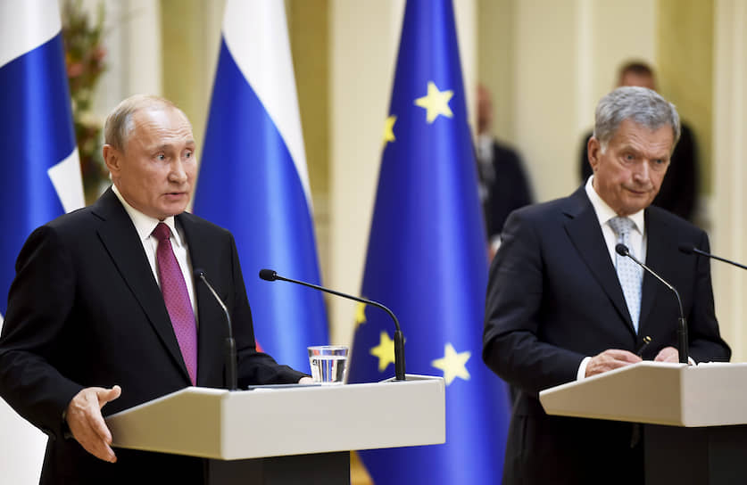 Президент России Владимир Путин и президент Финляндии Саули Ниинистё
