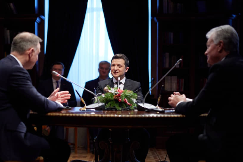 Президент Литвы Гитанас Науседа, президент Украины Владимир Зеленский и президент Польши Анджей Дуда