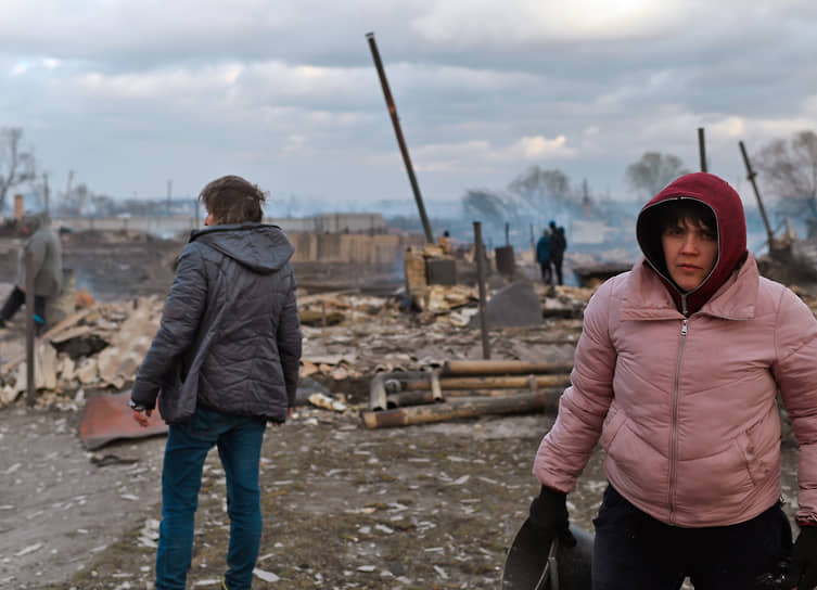 Последствия пожара в Называевске