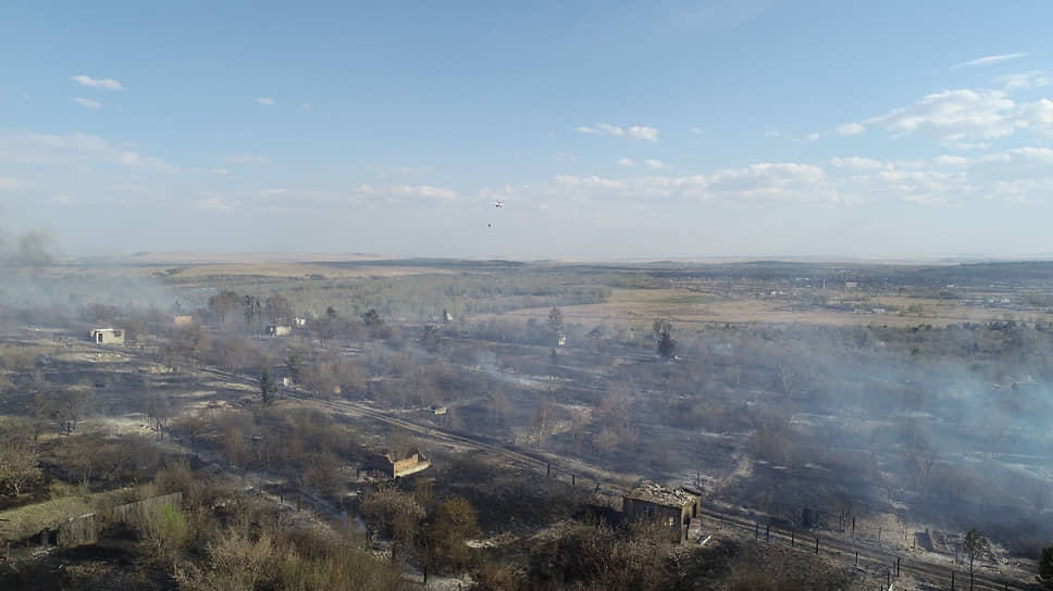 Пожар в дачном массиве Абакана