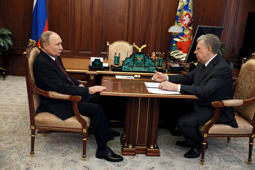 Владимир Путин и Алексей Кудрин во время встречи