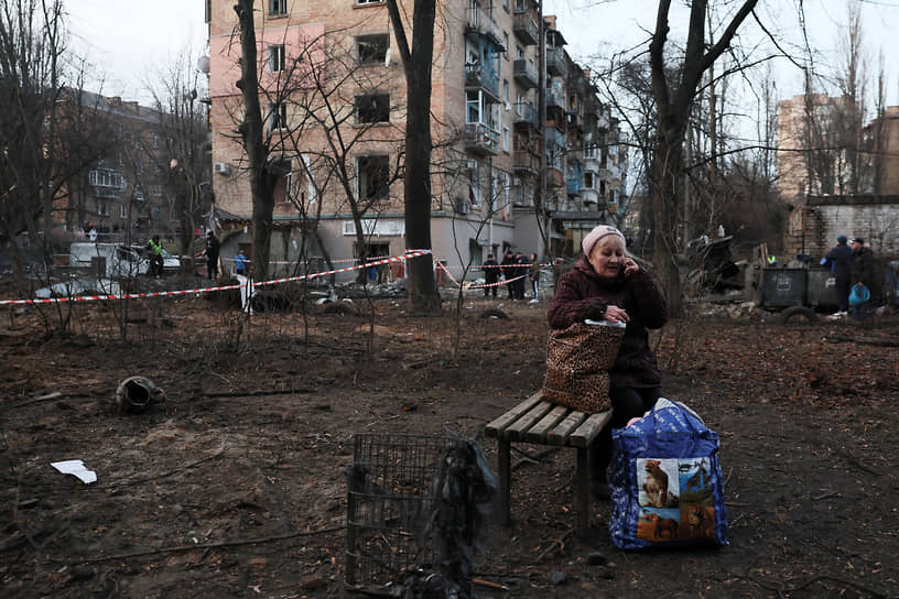 Последствия обстрелов в Киеве 