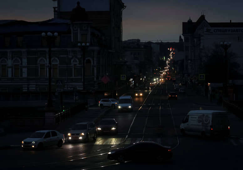 Центр Харькова без света 26 марта 2024 года