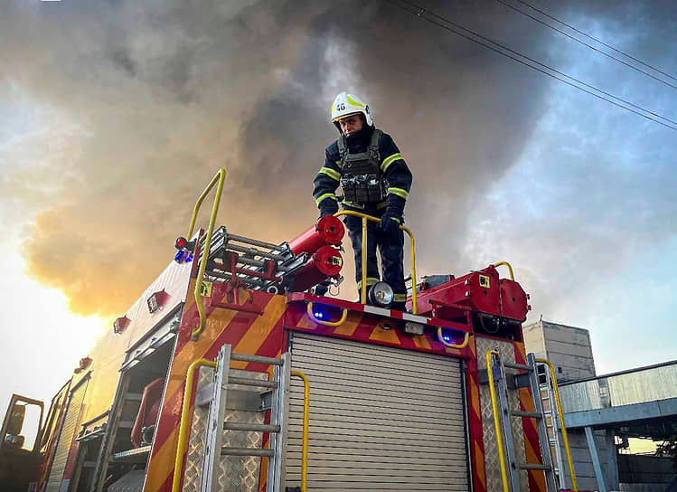 Тушение пожара на Трипольской ТЭС