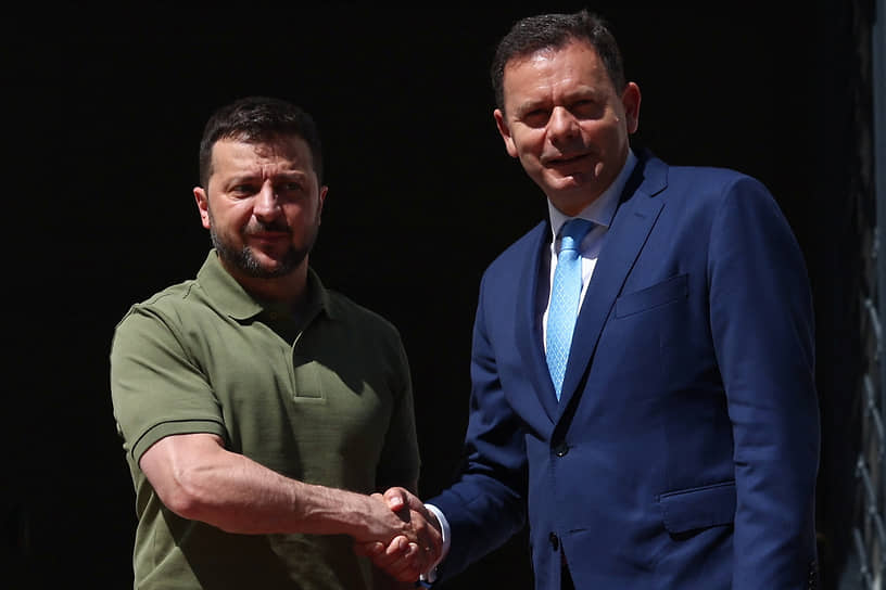Президент Украины Владимир Зеленский и премьер-министр Португалии Луиш Монтенегру