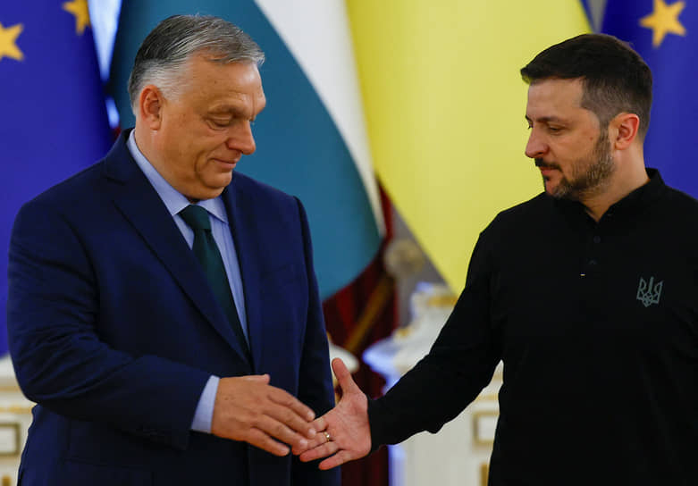 Виктор Орбан (слева) и Владимир Зеленский