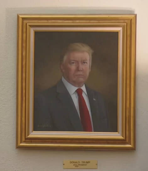 Портрет президента США Дональда Трампа, написанный художницей Сарой Бордман