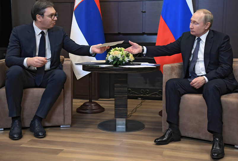 Президент России Владимир Путин и президент Сербии Александр Вучич (2019 год)