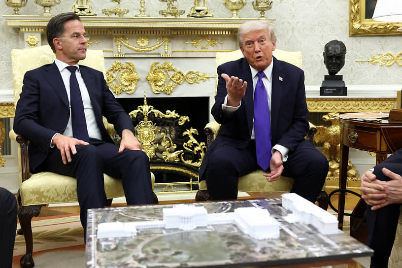 Президент США Дональд Трамп (справа) и генсек НАТО Марк Рютте