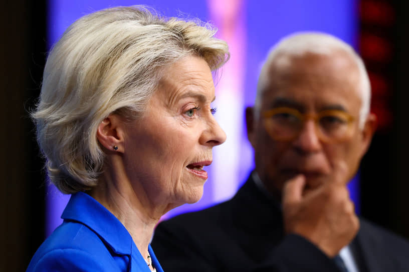 Глава Еврокомиссии Урсула фон дер Ляйен и глава Евросовета Антониу Кошта