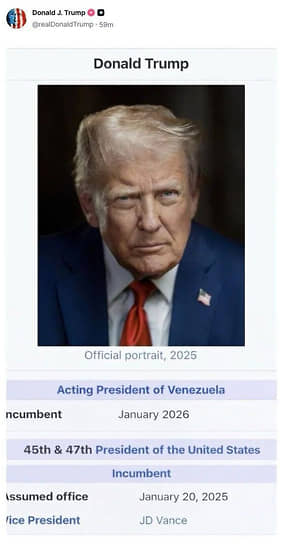 Пост на странице Дональда Трампа в соцсети Truth Social
