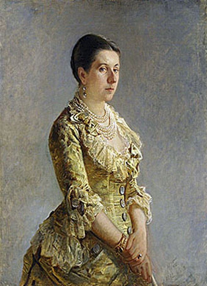 На портрете Николая Ге (1882) княгиня Ольга Волконская совсем не похожа на вакханку 