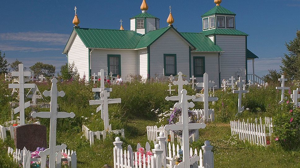 Русская церковь на Аляске, построенная русскими колонистами