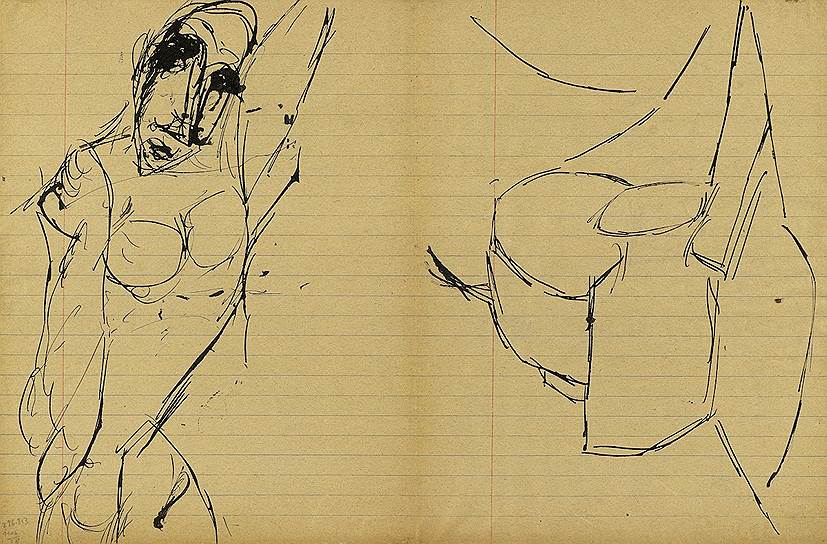 Пабло Пикассо. Женский бюст / Набросок с кувшином. 1970 год