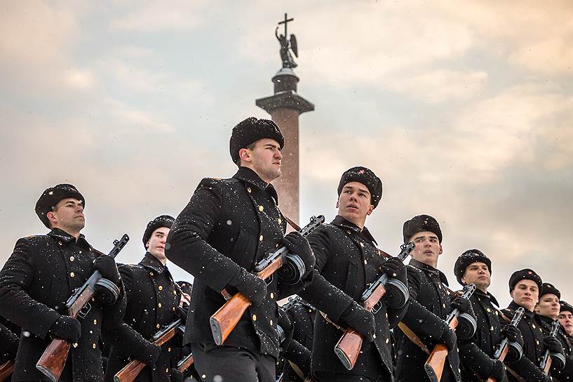 Репетиция парада, посвященного 75-й годовщине освобождения Ленинграда от блокады