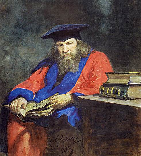 Портрет Дмитрия Менделеева в мантии профессора Эдинбургского университета. Илья Репин (1885)
