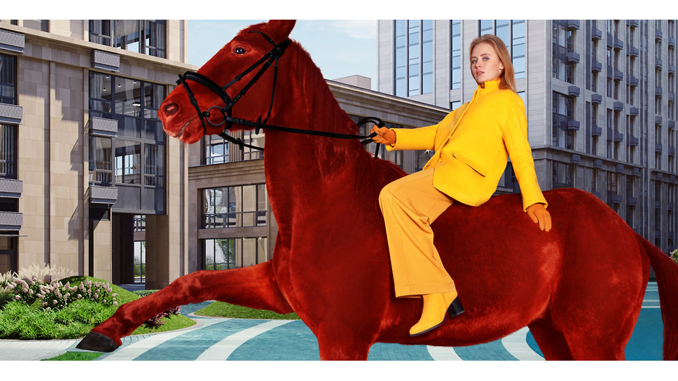 Для косплея картины Петрова-Водкина «Купание красного коня» выбран премиальный квартал «Матч Поинт»: строгий конструктивизм, чистые цвета, яркие авангардные пятна и… решительность XXI века