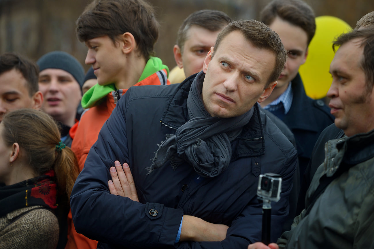 Оппозиционный политик Алексей Навальный на митинге в Челябинске, май 2017 года