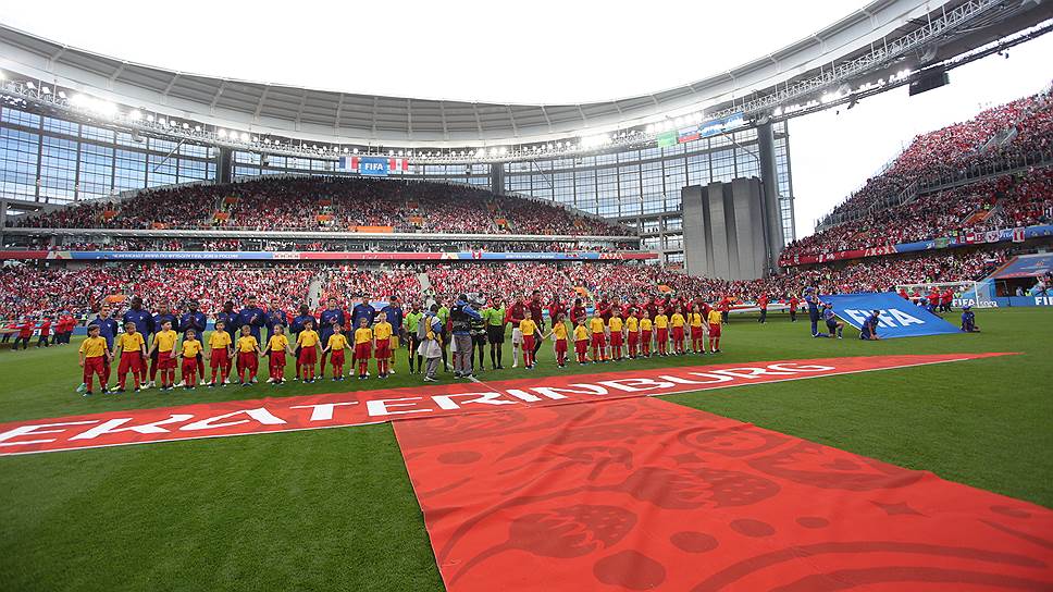 Матч между сборными командами Франции и Перу на стадионе &quot;Екатеринбург Арена&quot;.