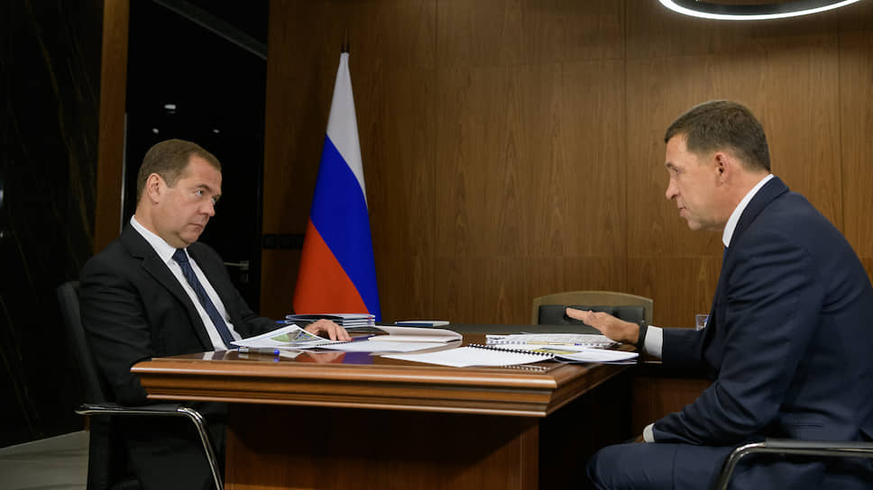Во время визита в Екатеринбург Дмитрий Медведев также встретился с губернатором Евгением Куйвашевым 