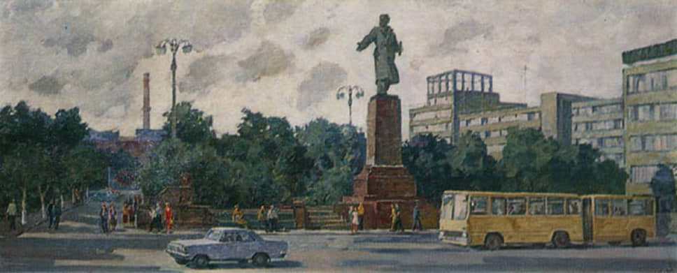 Борис Глушков. «У главного входа в УЗТМ». 1978 год 