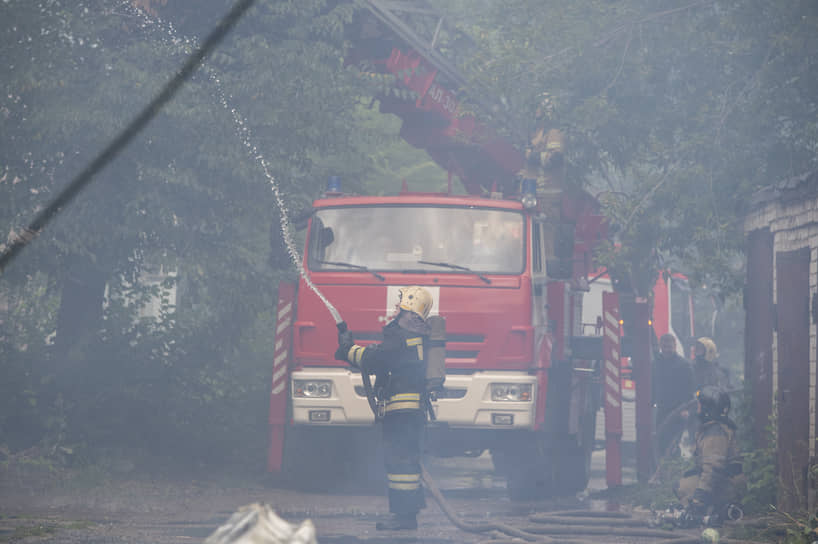 Пожар в здании делового центра. На улице Восстания 18б.