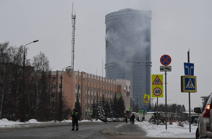 Последствие атаки беспилотника в Казани