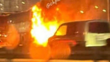 Напротив ТЦ «Красная Площадь» в Краснодаре загорелся автобус