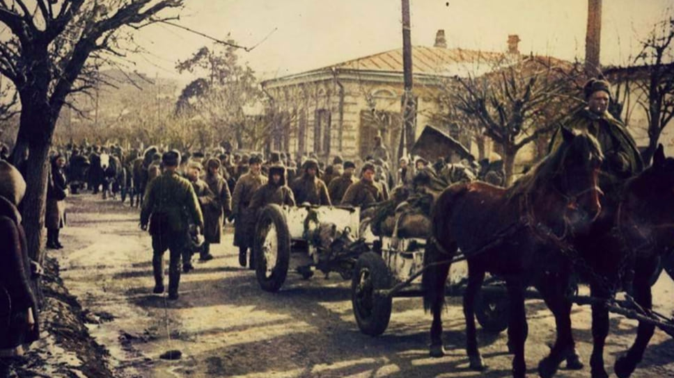 Части Красной Армии вступают в Краснодар, 12 февраля 1943 года
