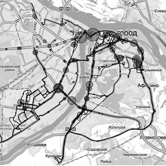 Карта стрессогенных зон Нижнего Новгорода