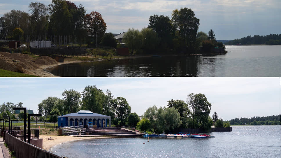 Новая лодочная станция с террасой и городской песчаный пляж. Летом — прокат сапов и катамаранов, зимой — прокат ватрушек и теплый дом для клуба «Выксунские моржи»