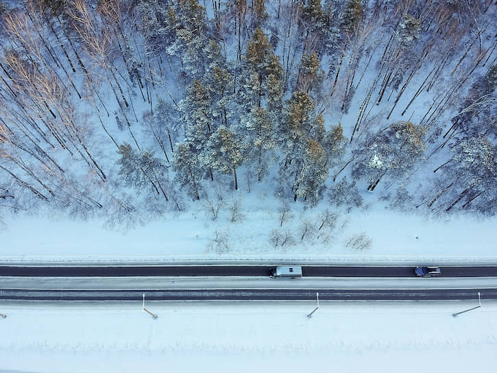 Автомобильная дорога в новосибирском Академгородке