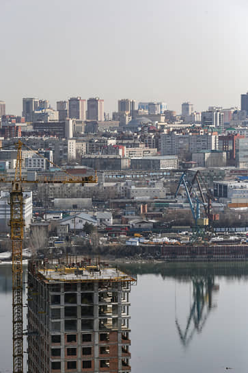 Вид на правый берег города Новосибирска