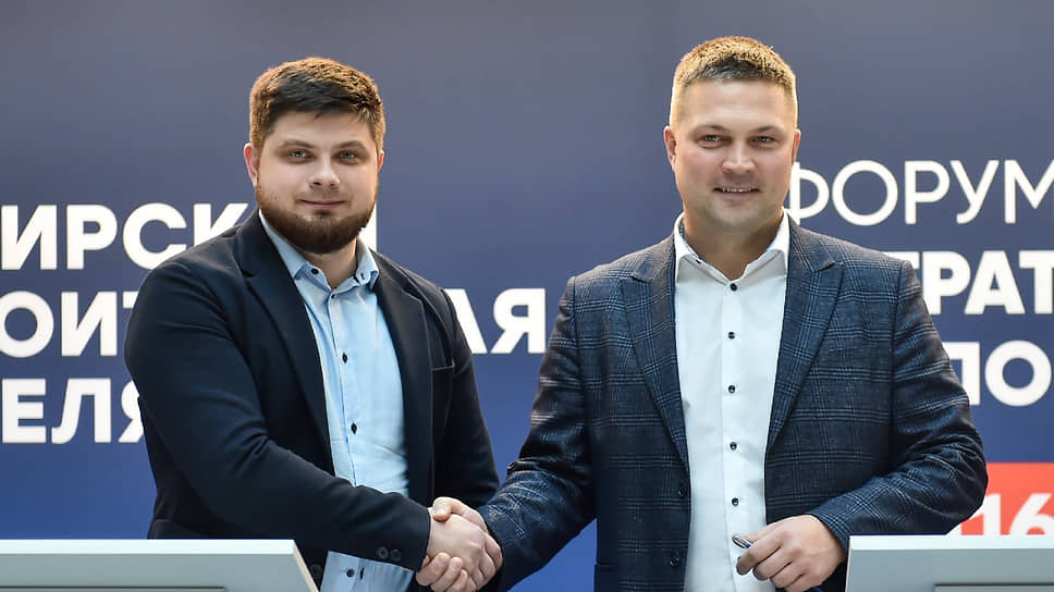 
Алексей Андросов, коммерческий директор METEOR Lift и Никита Галченко, заместитель директора компании «СтройРегионСервис»