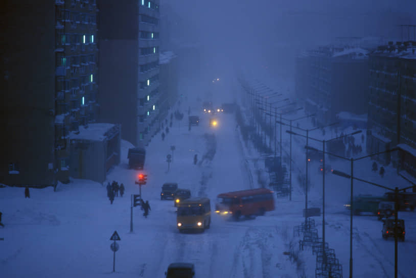 Виды Норильска зимой, 1990 год