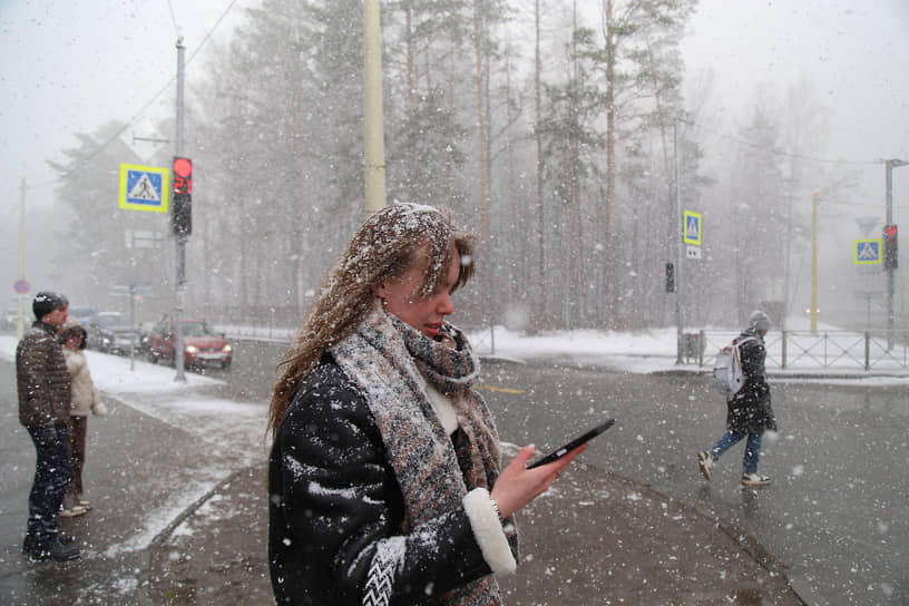 Апрельский снегопад в Новосибирске