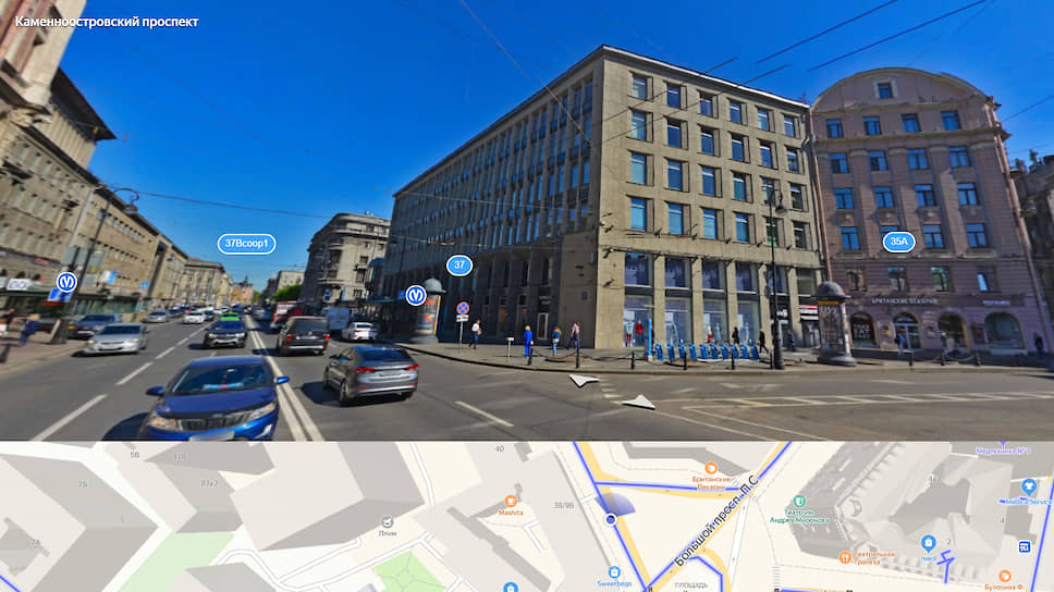 Скриншот с ресурса Яндекс-карты. Площадь Льва Толстого и Дом Мод