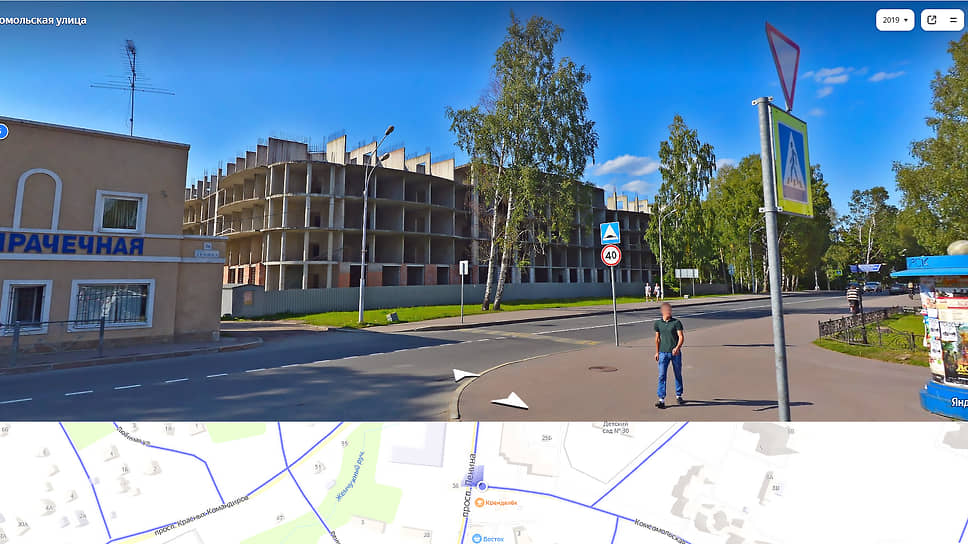 Скриншот с ресурса Яндекс-карты. Участок площадью 0,7 га на проспекте Ленина, 38, в Зеленогорске